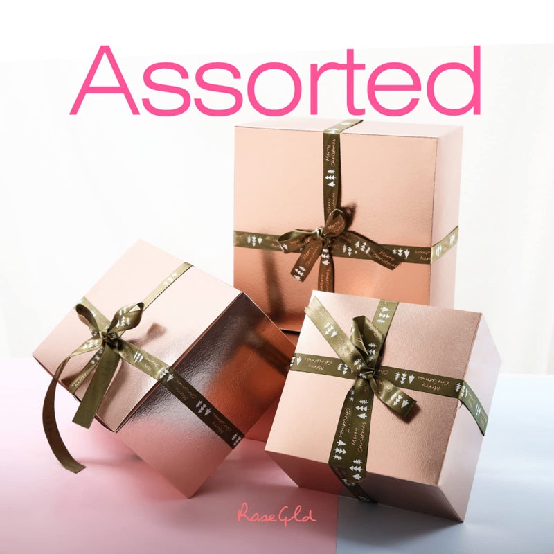 ROSEGLD 12 Large Gift Boxes with Lids 14.5x9.5x2 Inches, Rose Gold Gift Wrap Boxes (Glossy Rose Gold with Grain Texture) for Clothes, Apparel - Image 4
